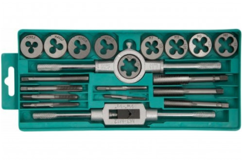 Набор метчиков и плашек 20 предметов. M3-M12 "SDW TOOLS" пласт.кейс Набор метчиков и плашек 20 предметов. M3-M12 "SDW TOOLS" пласт.кейс