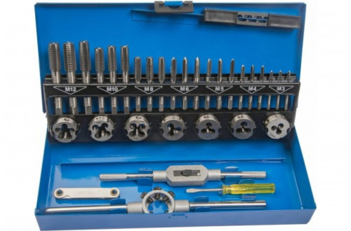 Набор метчиков и плашек 32 предметов. M3-M12 "SDW TOOLS" метал.кейс Набор метчиков и плашек 32 предметов. M3-M12 "SDW TOOLS" метал.кейс